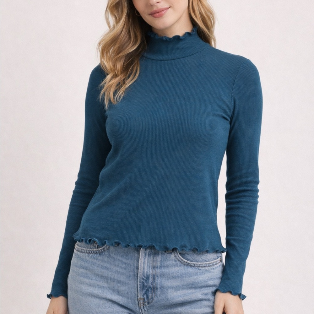 SO Women's Teal Long Sleeve Turtleneck